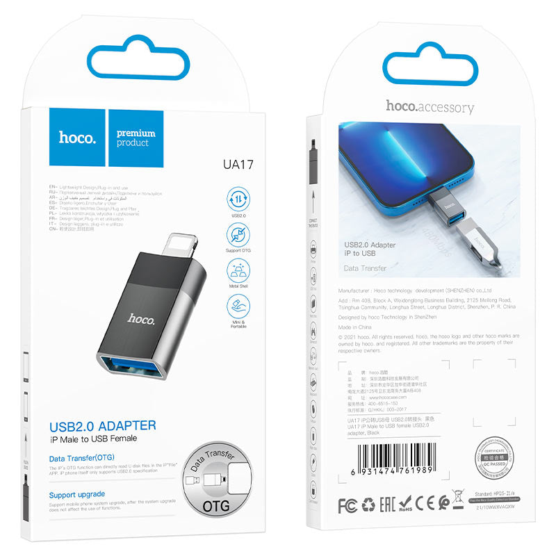 HOCO Adapter iP to USB Female UA17