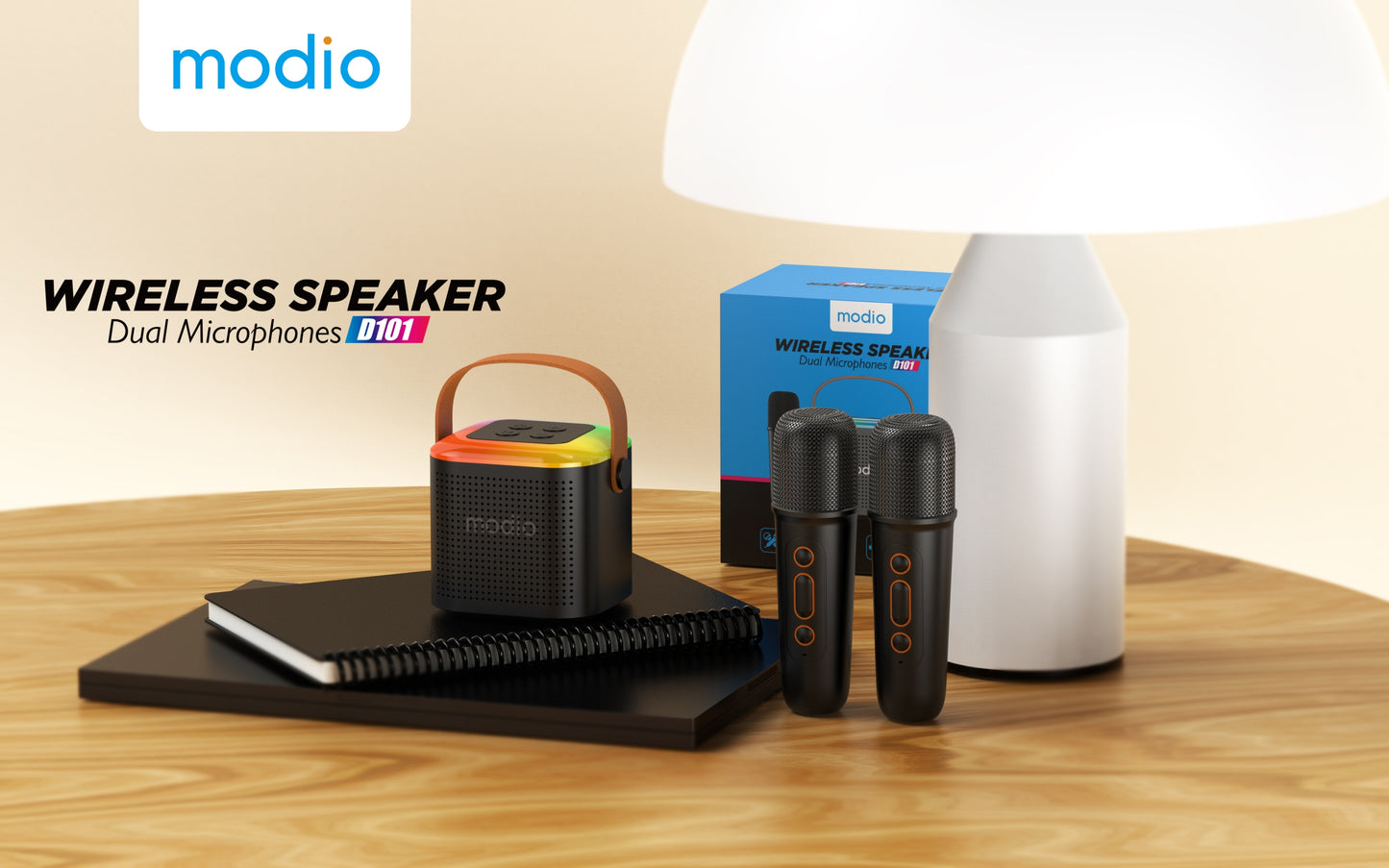 MODIO Wireless Speaker Dual Microphones D101