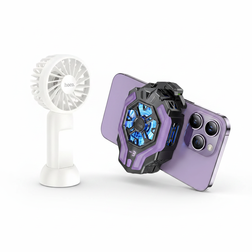 Cool Setup Pack – HOCO Mini Fan + Phone Cooler