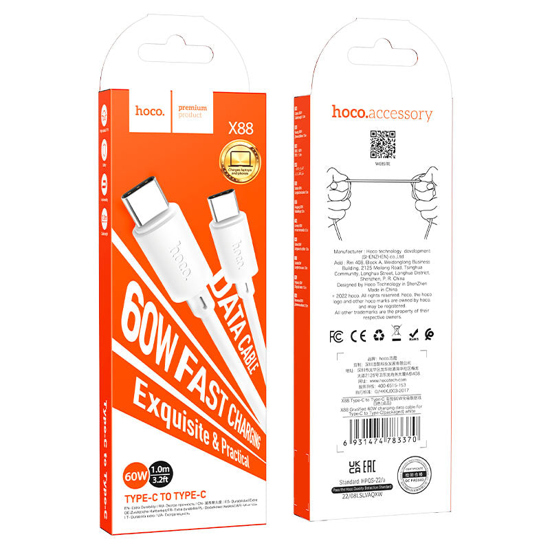 HOCO 1m Type-C to Type-C Cable X88