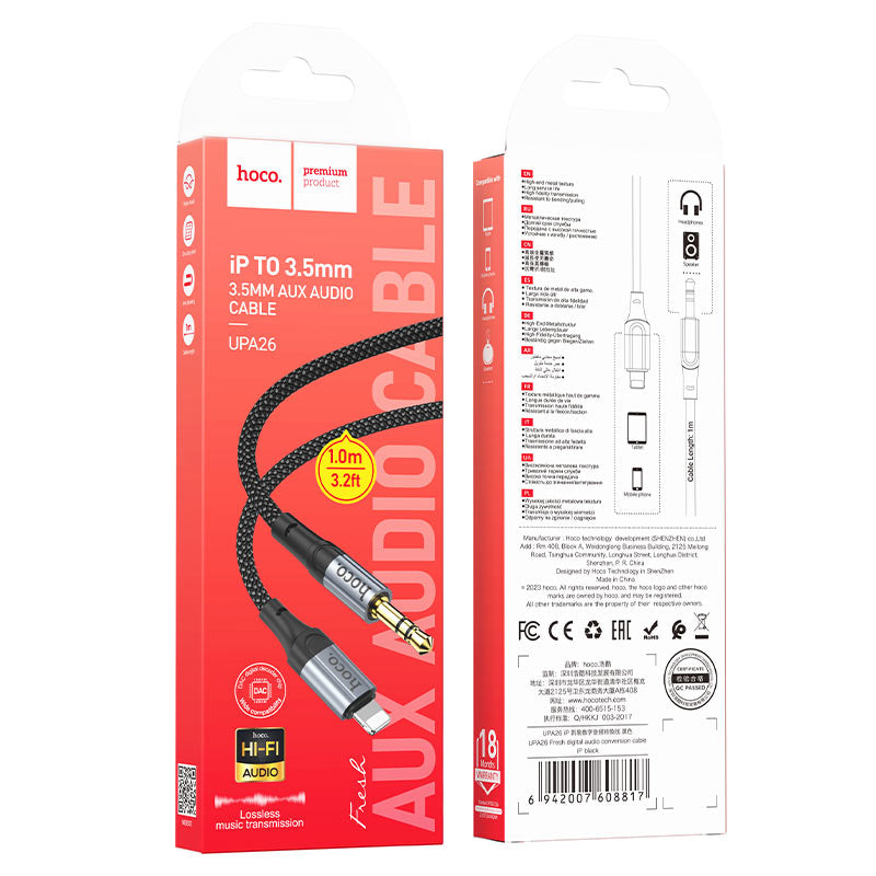 HOCO Cable Lighting to 3.5mm Aux UPA26