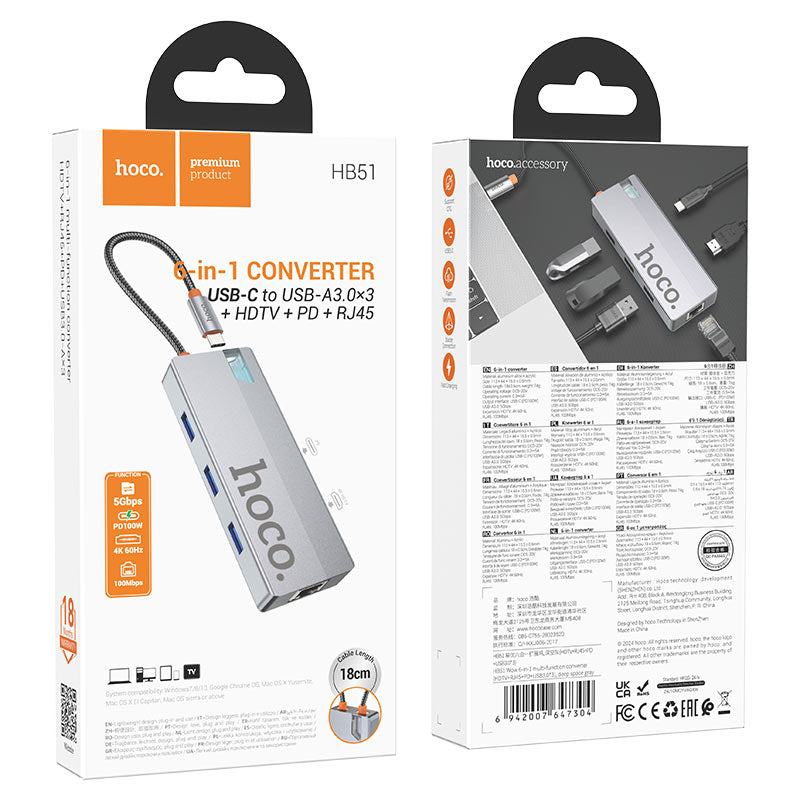 HOCO 6-in-1 Converter HB51