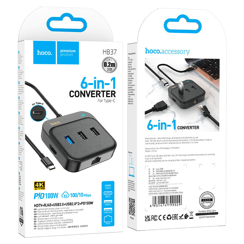 HOCO 6-in-1 Converter for Type-C HB37