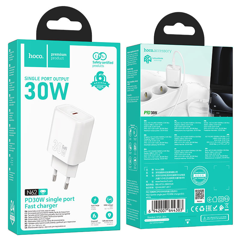 HOCO Adapter Type-c 30W Fast Charger N62