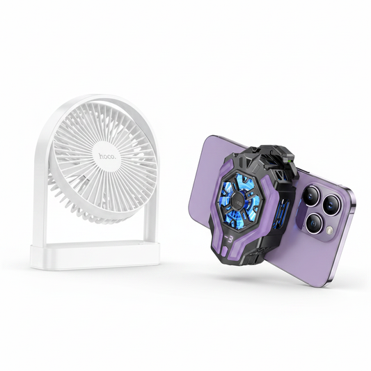 Full Cooling Kit – HOCO Desktop Fan + Phone Cooler