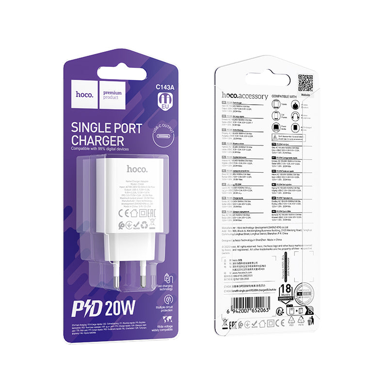 HOCO Single Port Charger 20W