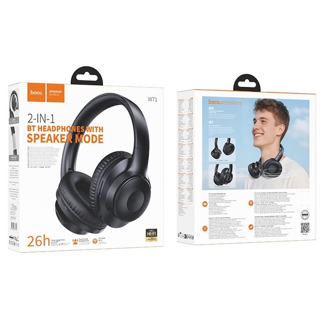 2-IN-1 BT HEADPHONES WITH SPEAKER MODE