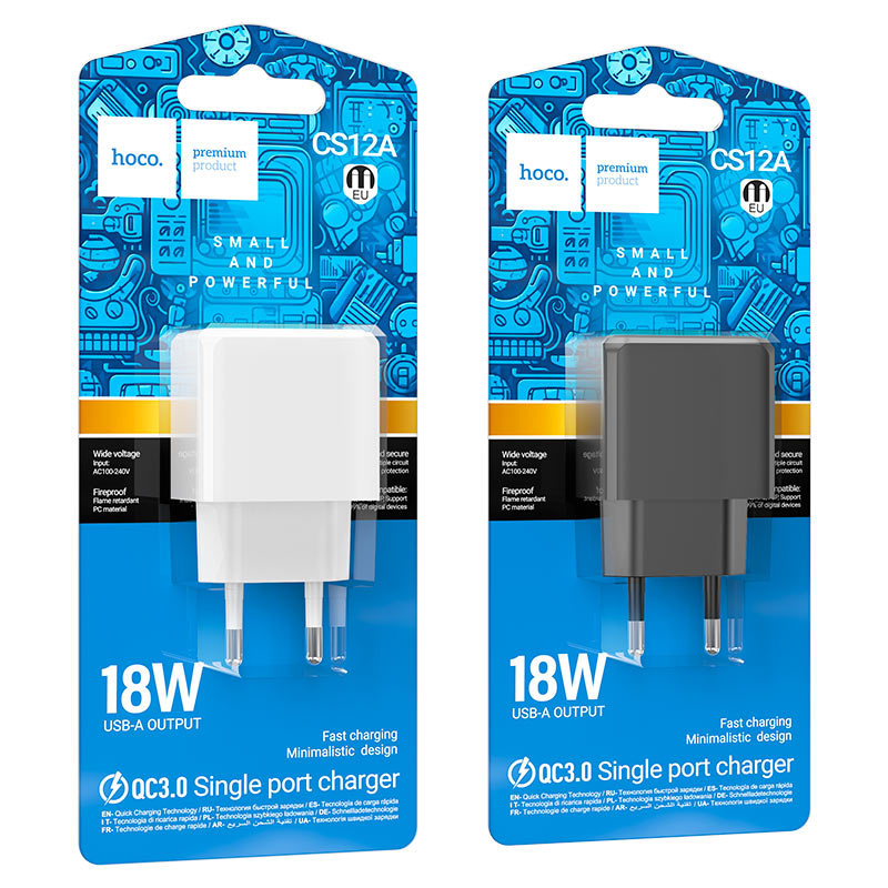 HOCO Adapter 18w USB-a Output EU CS12A